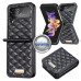 Quilt dėklas Samsung Galaxy Z Flip 5 telefonui juodos spalvos