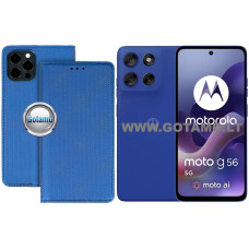 Re-Grid magnetinis dėklas Motorola Moto G56 telefonui mėlynos spalvos