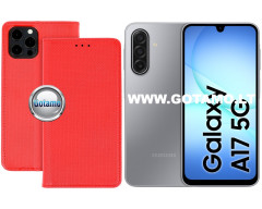 Re-Grid magnetinis dėklas Samsung Galaxy A17 telefonui raudonos spalvos