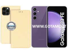 Re-Grid magnetinis dėklas Samsung Galaxy S23 FE telefonui aukso spalvos