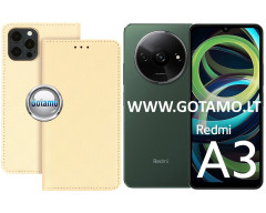 Re-Grid magnetinis dėklas Xiaomi Redmi A3 telefonui aukso spalvos