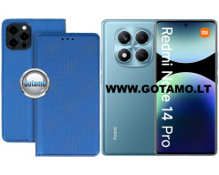 Re-Grid magnetinis dėklas Xiaomi Redmi Note 14 Pro 4G telefonui mėlynos spalvos Re-Grid magnetinis dėklas Xiaomi Redmi Note 14 Pro 4G telefonui mėlynos spalvos