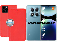 Re-Grid magnetinis dėklas Xiaomi Redmi Note 14 Pro 4G telefonui raudonos spalvos Re-Grid magnetinis dėklas Xiaomi Redmi Note 14 Pro 4G telefonui raudonos spalvos