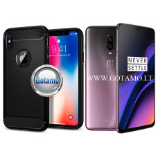 OnePlus 7 dėklai ir apsauginiai stiklai - Siege dėklas nugarėlė OnePlus 7 mobiliajam telefonui juodos spalvos