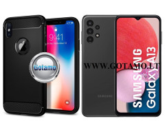Siege dėklas nugarėlė Samsung Galaxy A13 mobiliajam telefonui juodos spalvos