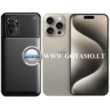 Apple iPhone 15 Pro Max dėklai ir apsauginiai stiklai - Siege2 dėklas nugarėlė Apple iPhone 15 Pro Max mobiliajam telefonui juodos spalvos