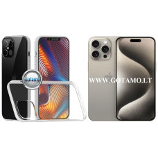 Skin silikoninis dėklas 2MM storio Apple iPhone 15 Pro Max telefonui