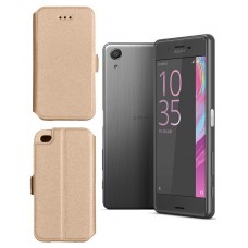 Slim Diary dėklas Sony Xperia X Performance mobiliesiems telefonams aukso spalvos Šiauliai | Vilnius | Plungė