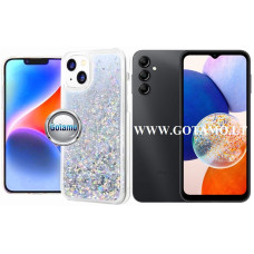Waterfall3 dėklas nugarėlė Samsung Galaxy A14, Samsung Galaxy A14 5G telefonams sidabro spalvos