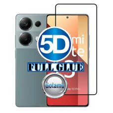 Xiaomi Redmi Note 13 Pro 4G, Xiaomi Poco M6 Pro dėklai ir apsauginiai stiklai - Apsauga ekranui gaubtas grūdintas stiklas Xiaomi Redmi Note 13 Pro 4G, Xiaomi Poco M6 Pro mobiliesiems telefonams juodos spalvos 5D pilnas padengimas klijais