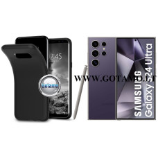 B-matte dėklas nugarėlė Samsung Galaxy S24 Ultra mobiliajam telefonui juodos spalvos