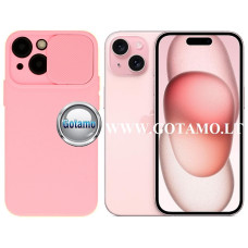 Apple iPhone 15 dėklai ir apsauginiai stiklai - B-Private dėklas nugarėlė Apple iPhone 15 mobiliajam telefonui rožinės spalvos
