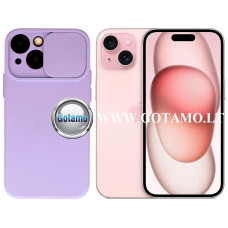 Apple iPhone 15 dėklai ir apsauginiai stiklai - B-Private dėklas nugarėlė Apple iPhone 15 mobiliajam telefonui šviesiai violetinės (levandų) spalvos