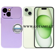 B-Private dėklas nugarėlė Apple iPhone 15 Plus mobiliajam telefonui šviesiai violetinės (levandų) spalvos