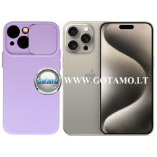 Apple iPhone 15 Pro Max dėklai ir apsauginiai stiklai - B-Private dėklas nugarėlė Apple iPhone 15 Pro Max mobiliajam telefonui šviesiai violetinės (levandų) spalvos