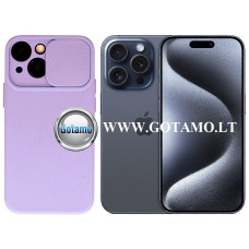B-Private dėklas nugarėlė Apple iPhone 15 Pro mobiliajam telefonui šviesiai violetinės (levandų) spalvos