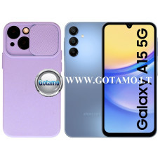 B-Private dėklas nugarėlė Samsung Galaxy A15, Samsung Galaxy A15 5G mobiliesiems telefonams šviesiai violetinės (levandų) spalvos