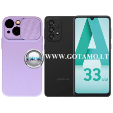 Samsung Galaxy A33 5G dėklai ir apsauginiai stiklai - B-Private dėklas nugarėlė Samsung Galaxy A33 5G mobiliajam telefonui šviesiai violetinės (levandų) spalvos