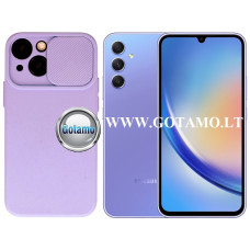 B-Private dėklas nugarėlė Samsung Galaxy A34 mobiliajam telefonui šviesiai violetinės (levandų) spalvos