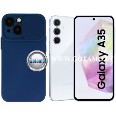 Samsung Galaxy A35 dėklai ir apsauginiai stiklai - B-Private dėklas nugarėlė Samsung Galaxy A35 mobiliajam telefonui tamsiai mėlynos spalvos
