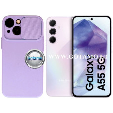 Samsung Galaxy A55 dėklai ir apsauginiai stiklai - B-Private dėklas nugarėlė Samsung Galaxy A55 mobiliajam telefonui šviesiai violetinės (levandų) spalvos