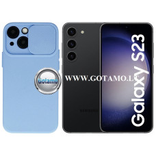 B-Private dėklas nugarėlė Samsung Galaxy S23 mobiliajam telefonui šviesiai mėlynos spalvos