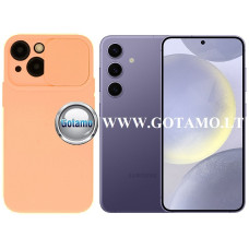 Samsung Galaxy S24 dėklai ir apsauginiai stiklai - B-Private dėklas nugarėlė Samsung Galaxy S24 mobiliajam telefonui šviesiai oranžinės spalvos