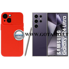 Samsung Galaxy S24 Ultra dėklai ir apsauginiai stiklai - B-Private dėklas nugarėlė Samsung Galaxy S24 Ultra mobiliajam telefonui raudonos spalvos