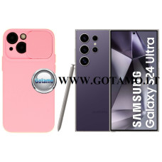 Samsung Galaxy S24 Ultra dėklai ir apsauginiai stiklai - B-Private dėklas nugarėlė Samsung Galaxy S24 Ultra mobiliajam telefonui rožinės spalvos