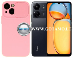 B-Private dėklas nugarėlė Xiaomi Redmi 13C, Xiaomi Poco C65 mobiliesiems telefonams rožinės spalvos