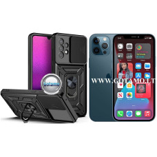Apple iPhone 12, Apple iPhone 12 Pro dėklai ir apsauginiai stiklai - B-Ultra dėklas nugarėlė šarvai Apple iPhone 12 Pro mobiliajam telefonui juodos spalvos