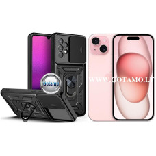 B-Ultra dėklas nugarėlė šarvai Apple iPhone 15 mobiliajam telefonui juodos spalvos
