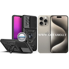 B-Ultra dėklas nugarėlė šarvai Apple iPhone 15 Pro Max mobiliajam telefonui juodos spalvos
