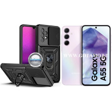 Samsung Galaxy A55 dėklai ir apsauginiai stiklai - B-Ultra dėklas nugarėlė šarvai Samsung Galaxy A55 mobiliajam telefonui juodos spalvos