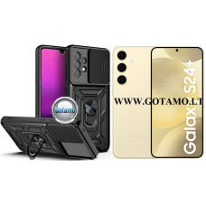 Samsung Galaxy S24+ (S24 Plus) dėklai ir apsauginiai stiklai - B-Ultra dėklas nugarėlė šarvai Samsung Galaxy S24+ (S24 Plus) mobiliajam telefonui juodos spalvos