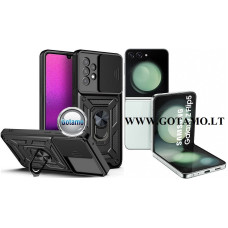 Samsung Galaxy Z Flip 5 dėklai - B-Ultra dėklas nugarėlė šarvai Samsung Galaxy Z Flip 5 mobiliajam telefonui juodos spalvos