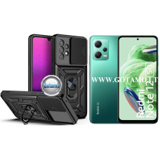 B-Ultra dėklas nugarėlė šarvai Xiaomi Redmi Note 12, Xiaomi Poco X5 mobiliesiems telefonams juodos spalvos