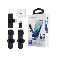 Belaidžių prisegamų mikrofonų sistema su Type-C jungtimi Lavalier