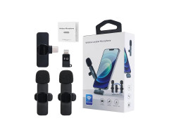 Belaidžių prisegamų mikrofonų sistema su Type-C jungtimi Lavalier
