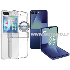 Crystal dėklas nugarėlė Samsung Galaxy Z Flip 7 telefonui skaidrus