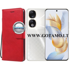 Diary Mate dėklas Honor 90 telefonui raudonos spalvos