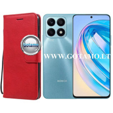 Diary Mate dėklas Honor X8a telefonui raudonos spalvos