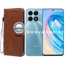 Diary Mate dėklas Honor X8a telefonui rudos spalvos