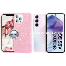 Samsung Galaxy A55 dėklai ir apsauginiai stiklai - iLLumi-Neo silikoninis dėklas nugarėlė Samsung Galaxy A55 telefonui rožinės spalvos