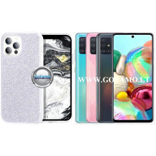 iLLumi-Neo silikoninis dėklas nugarėlė Samsung Galaxy A71 telefonui sidabro spalvos