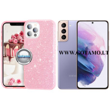 Samsung Galaxy S21 dėklai ir apsauginiai stiklai - iLLumi-Neo silikoninis dėklas nugarėlė Samsung Galaxy S21 telefonui rožinės spalvos