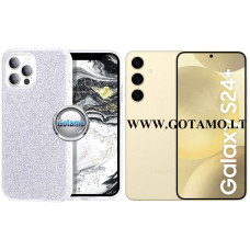 Samsung Galaxy S24+ (S24 Plus) dėklai ir apsauginiai stiklai - iLLumi-Neo silikoninis dėklas nugarėlė Samsung Galaxy S24+ (S24 Plus) telefonui sidabro spalvos