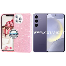 Samsung Galaxy S24 dėklai ir apsauginiai stiklai - iLLumi-Neo silikoninis dėklas nugarėlė Samsung Galaxy S24 telefonui rožinės spalvos