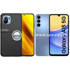 Samsung Galaxy A15, Samsung Galaxy A15 5G dėklai ir apsauginiai stiklai - Magnetic Hold dėklas nugarėlė Samsung Galaxy A15, Samsung Galaxy A15 5G telefonams juodos spalvos