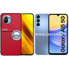 Magnetic Hold dėklas nugarėlė Samsung Galaxy A15, Samsung Galaxy A15 5G telefonams raudonos spalvos